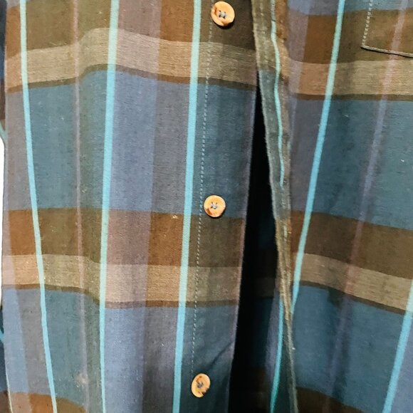 Sir William Big Man Shirt Button Up Long Sleeve Blue Black Plaid Size 8X - Picture 7 of 7